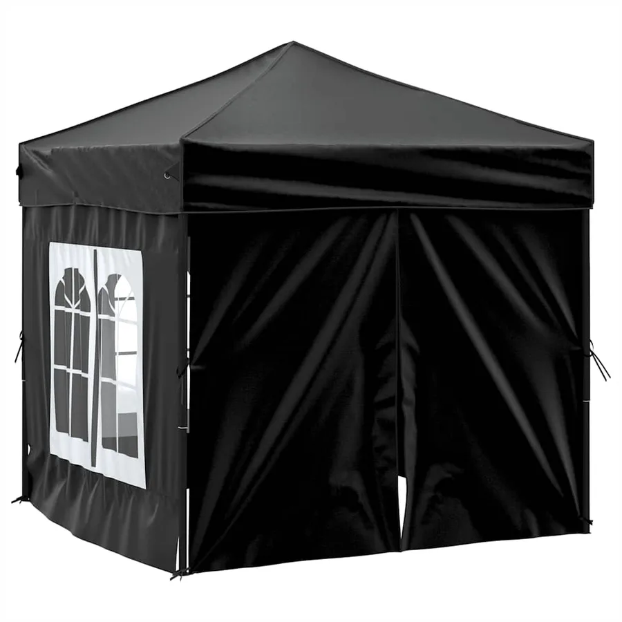 Tente de réception pliable avec parois Noir 2x2 m - 3