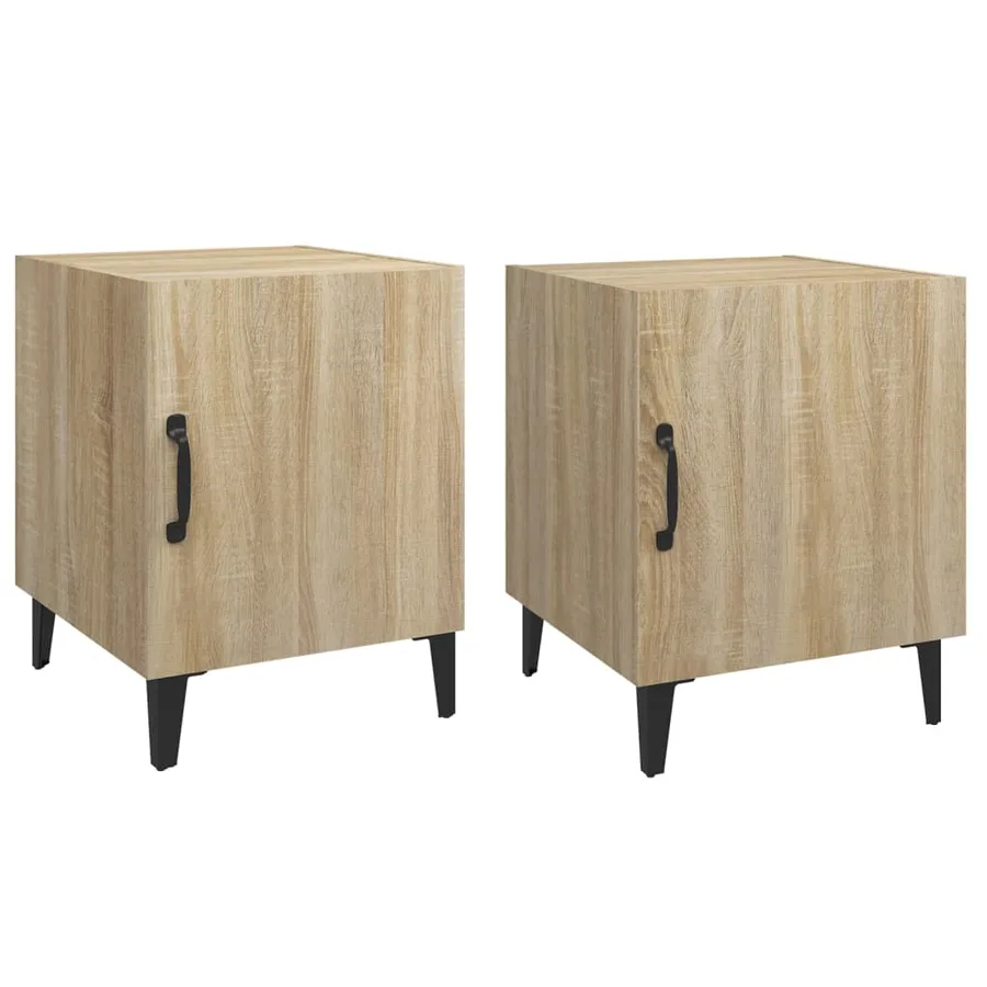 Tables de chevet 2 pcs Chêne Sonoma Bois d'ingénierie - 2