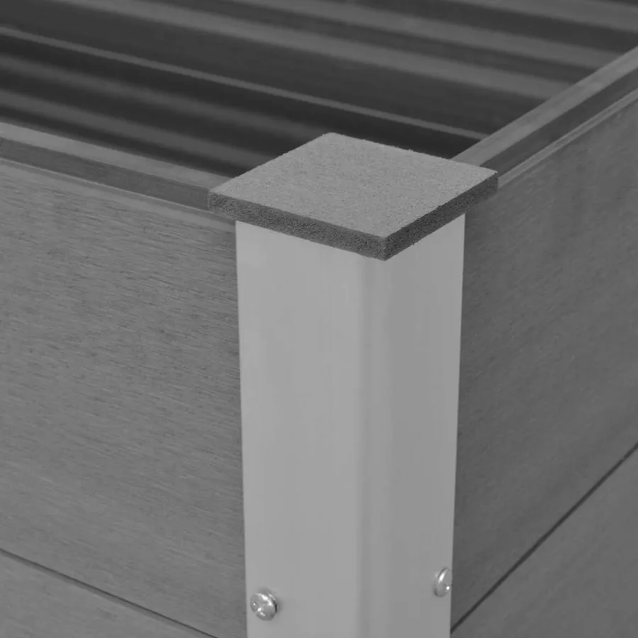 Lit surélevé de jardin WPC 150x100x91 cm Gris - 6