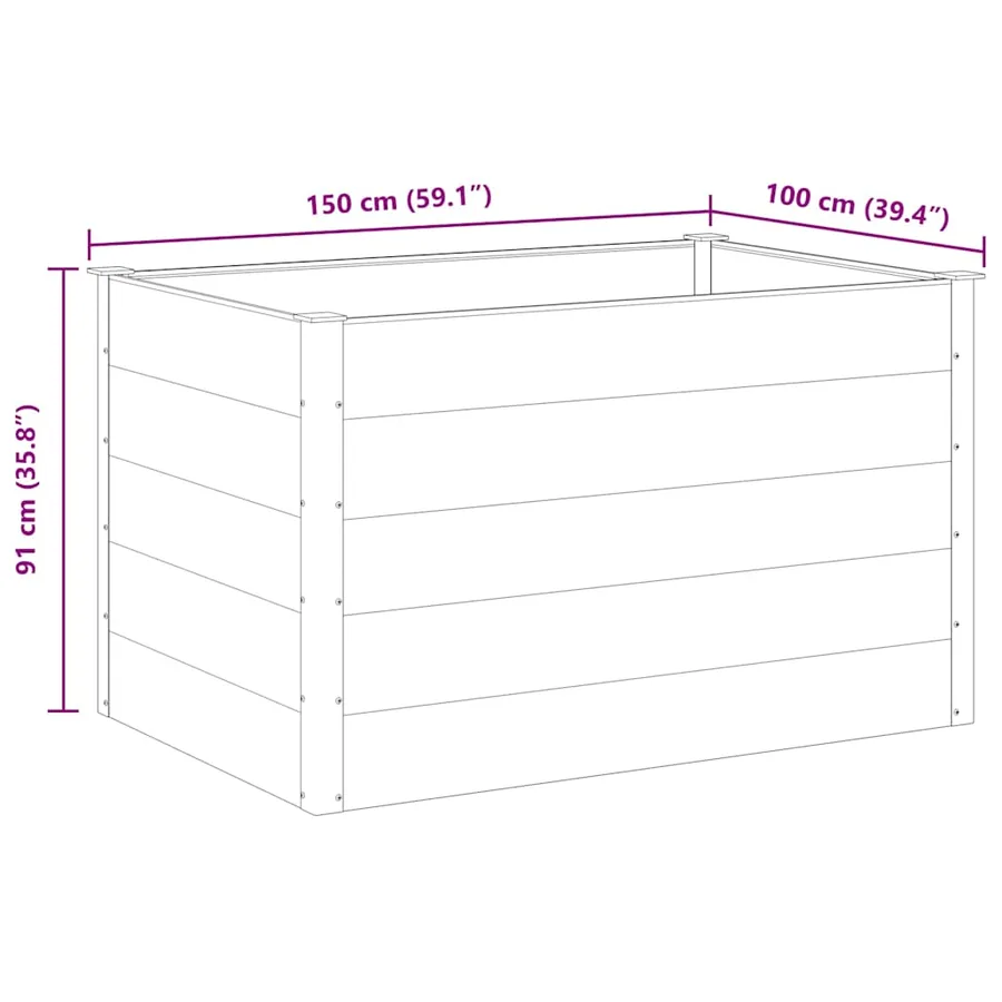 Lit surélevé de jardin WPC 150x100x91 cm Gris - 8