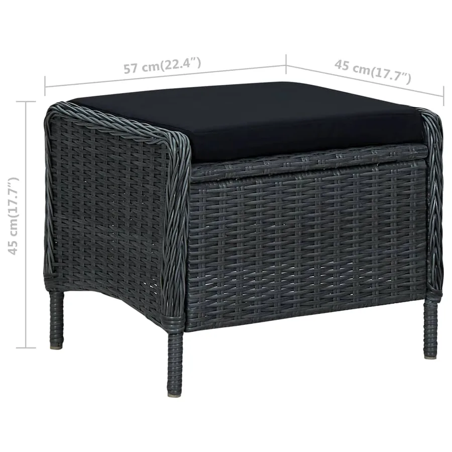 Ensemble à manger de jardin 7 pcs Gris foncé - 20