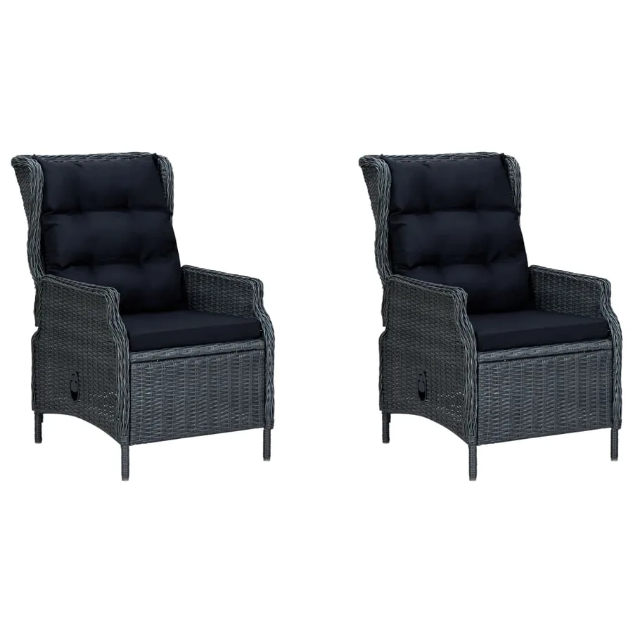 Ensemble à manger de jardin 7 pcs Gris foncé - 3