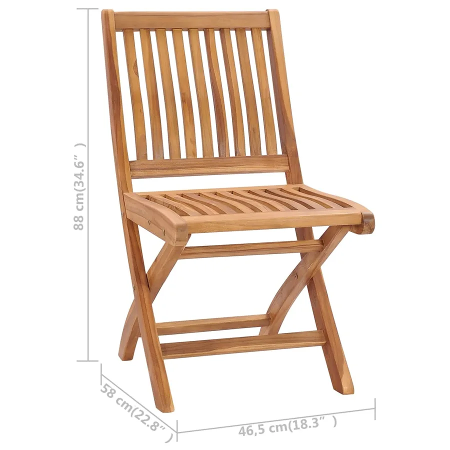 Chaises pliables de jardin avec coussins lot de 4 Teck solide - 12