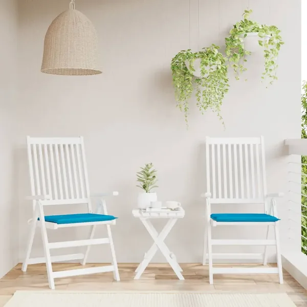 Coussins de chaise de jardin lot de 2 bleu 50x50x4 cm