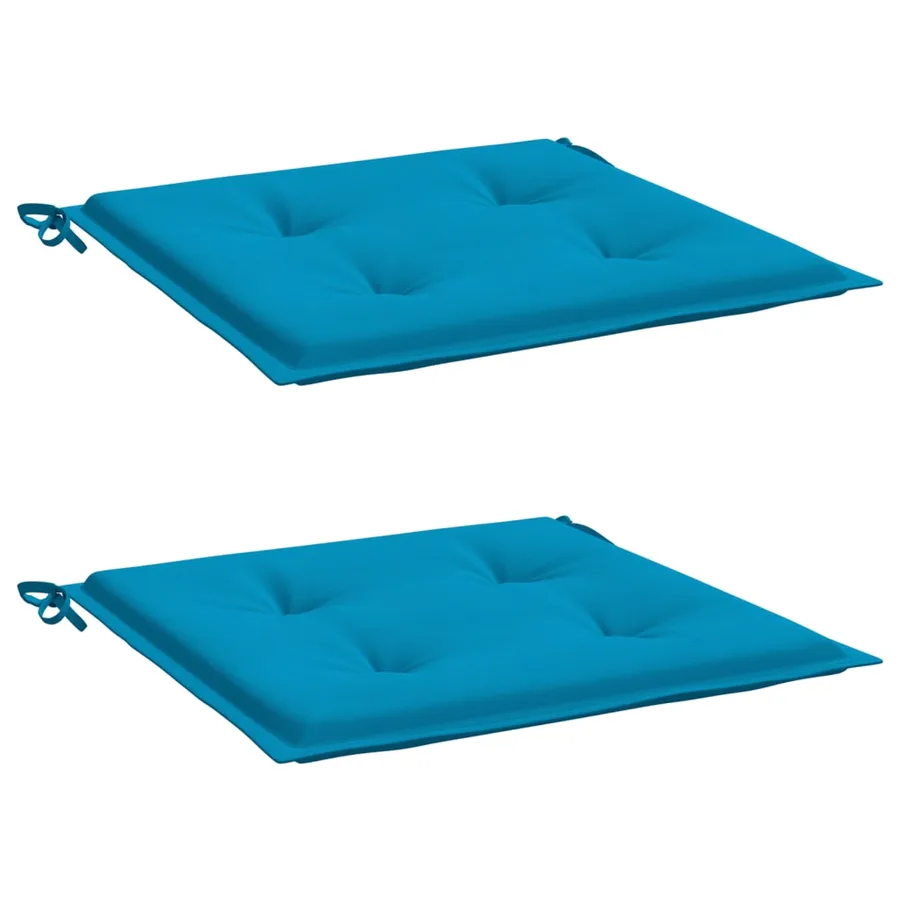 Coussins de chaise de jardin lot de 2 bleu 50x50x4 cm - 3