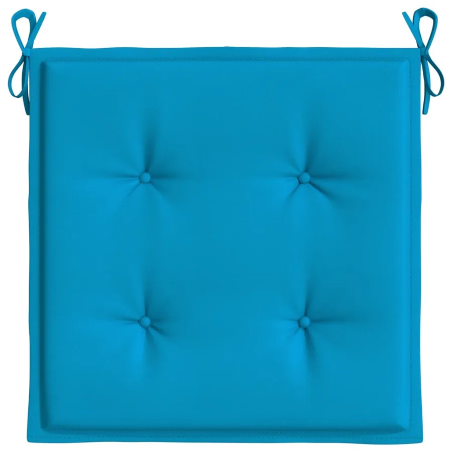 Coussins de chaise de jardin lot de 2 bleu 50x50x4 cm - 6