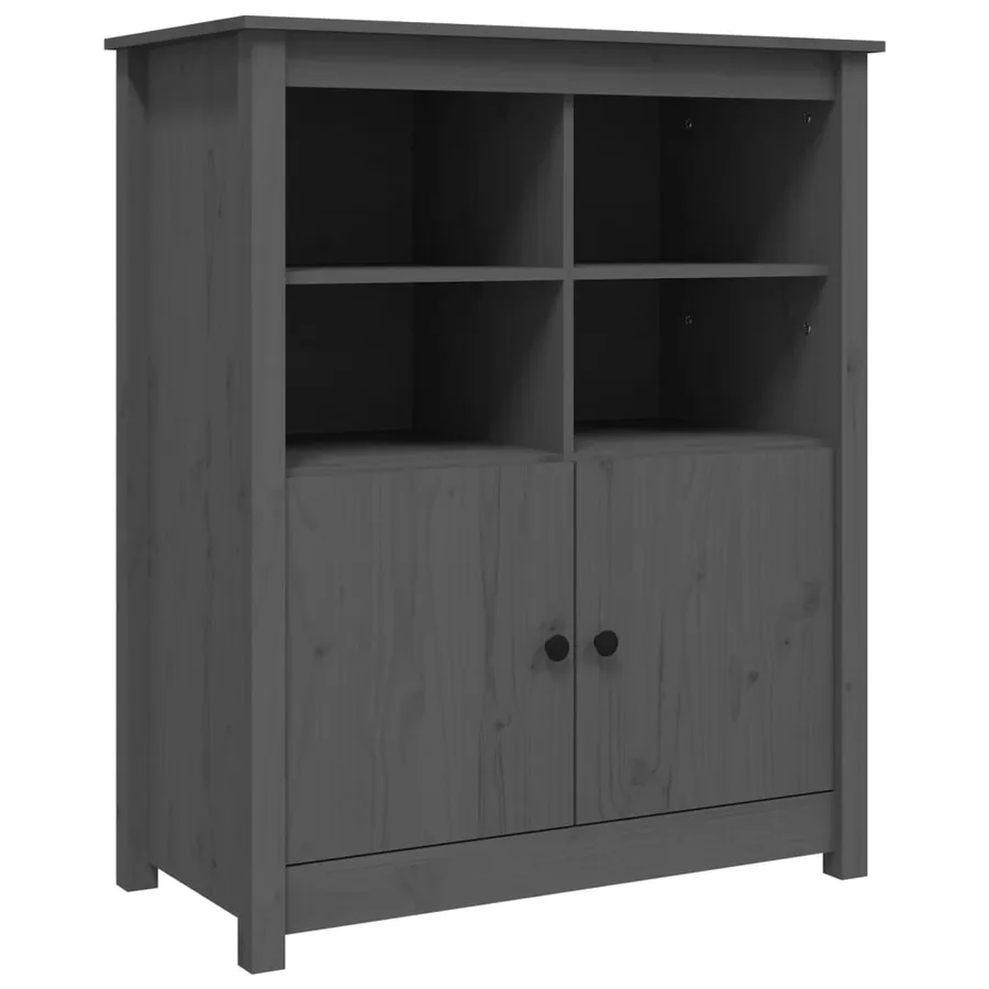 Buffet Gris 83x41,5x100 cm Bois massif de pin - 2