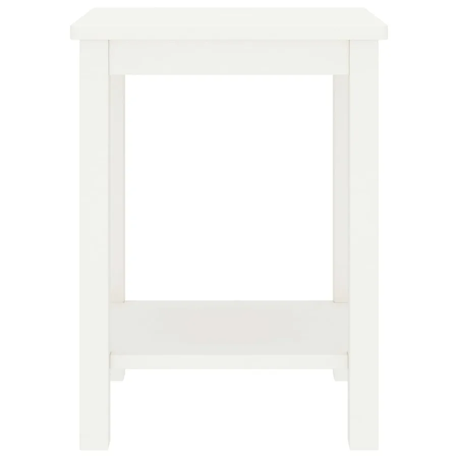 Table de chevet blanc 35x30x47 cm bois de pin massif - 2