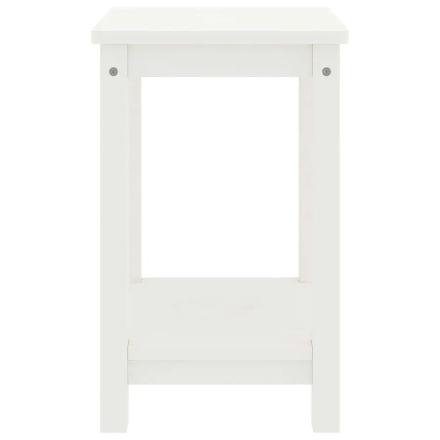 Table de chevet blanc 35x30x47 cm bois de pin massif - 3