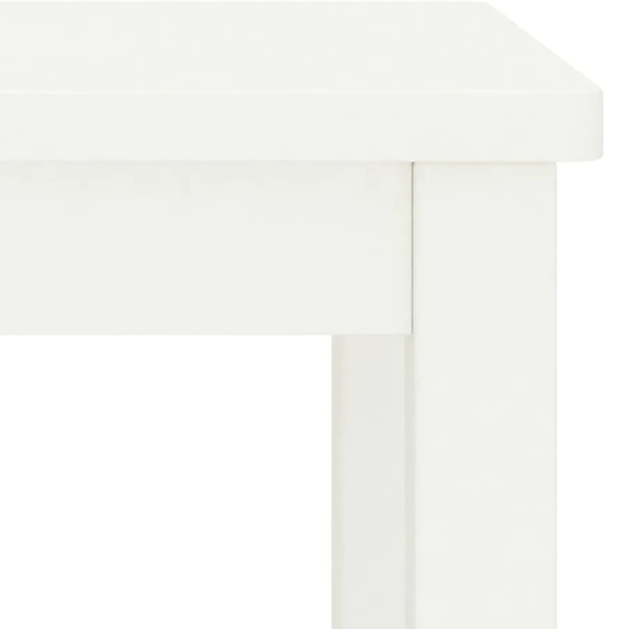 Table de chevet blanc 35x30x47 cm bois de pin massif - 4