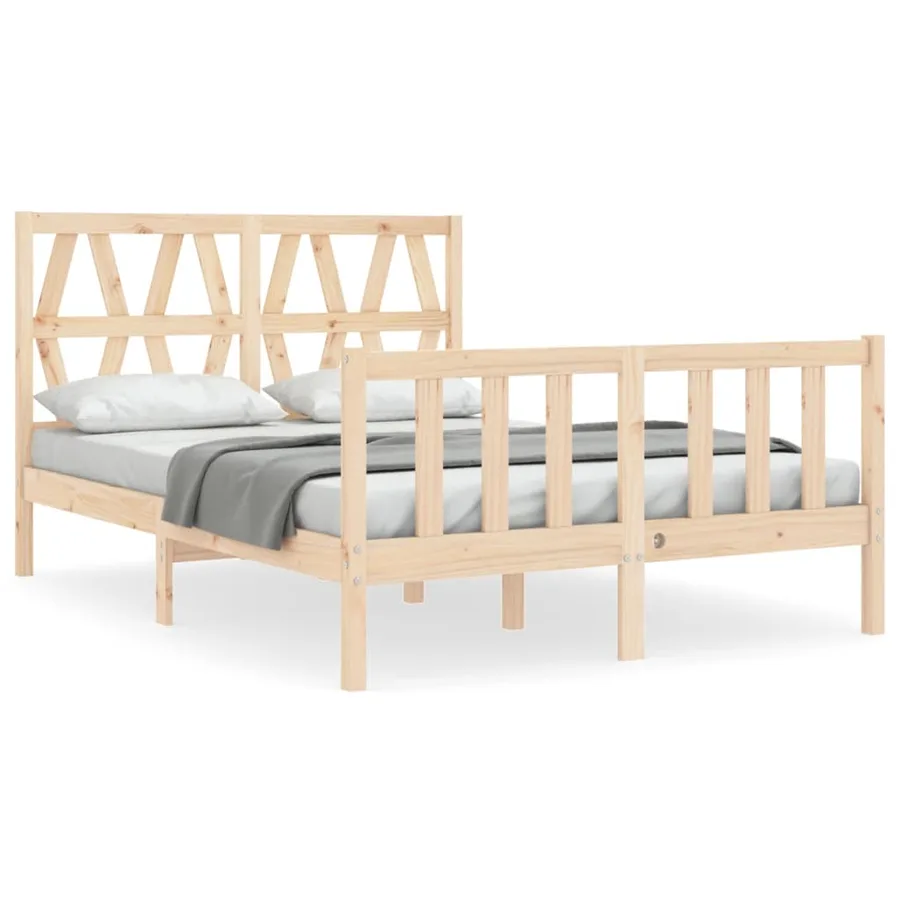Cadre de lit sans matelas 140x200 cm bois massif de pin - 2