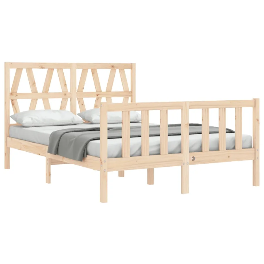 Cadre de lit sans matelas 140x200 cm bois massif de pin - 4