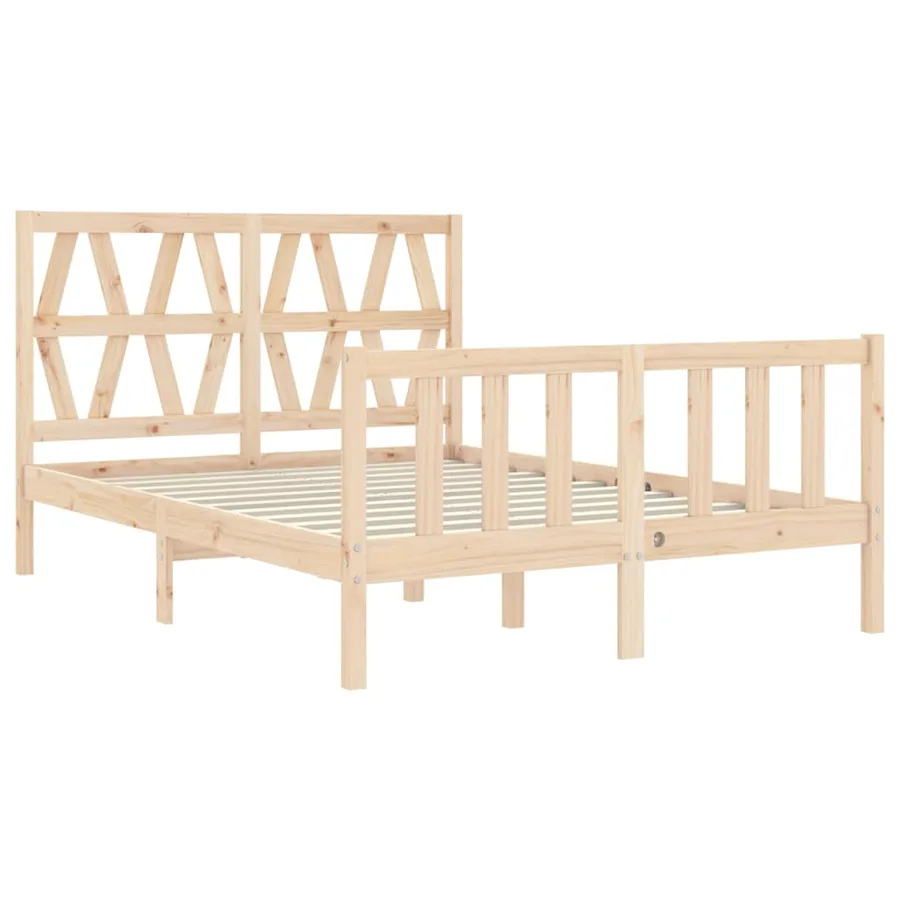 Cadre de lit sans matelas 140x200 cm bois massif de pin - 5