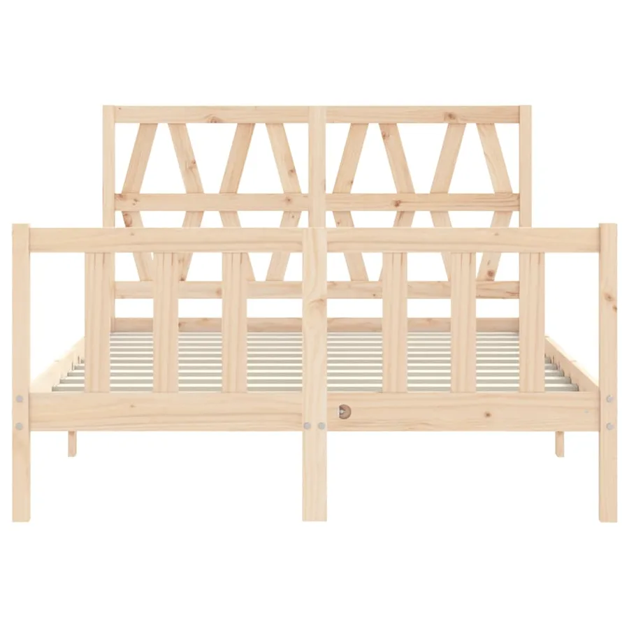 Cadre de lit sans matelas 140x200 cm bois massif de pin - 6
