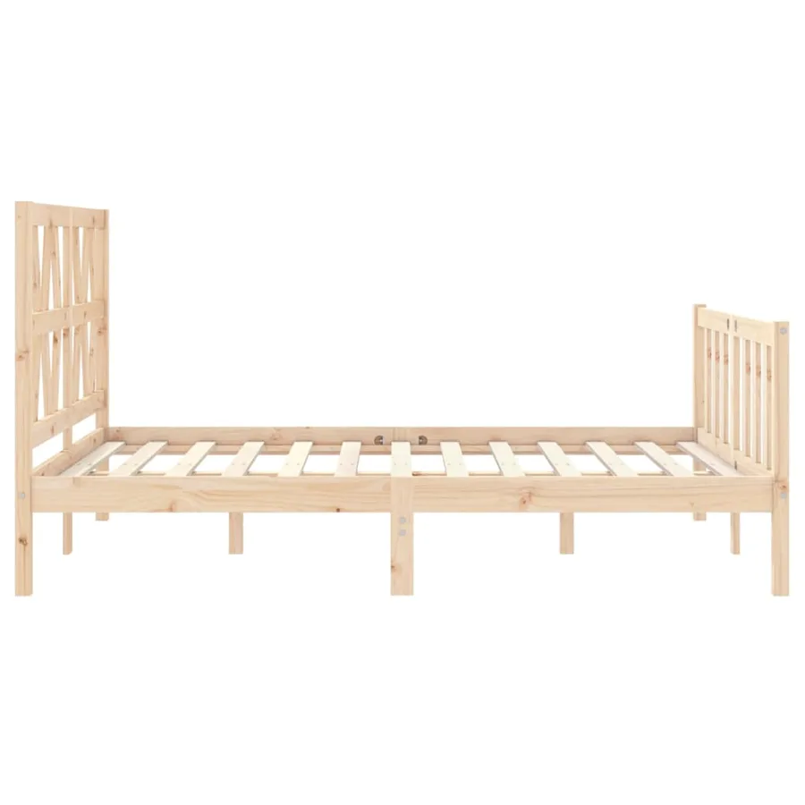 Cadre de lit sans matelas 140x200 cm bois massif de pin - 7