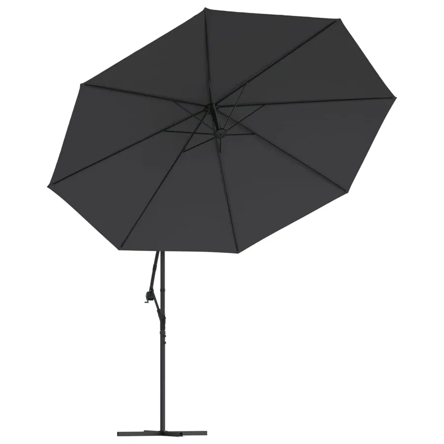 Parasol de jardin en porte-à-faux avec mât en aluminium noir - 4