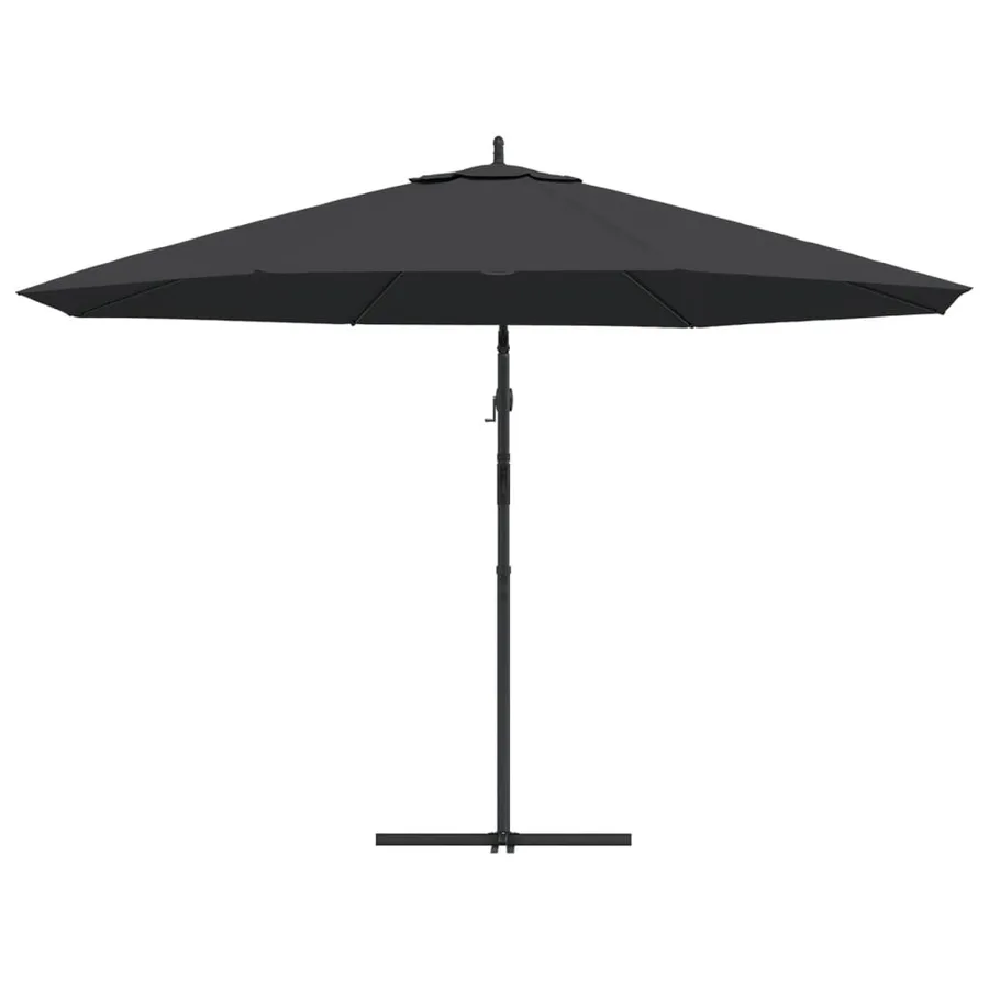 Parasol de jardin en porte-à-faux avec mât en aluminium noir - 5
