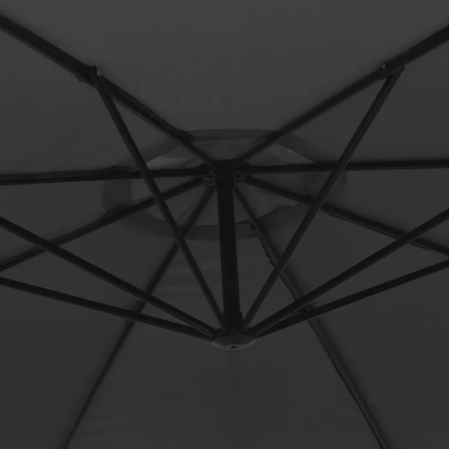 Parasol de jardin en porte-à-faux avec mât en aluminium noir - 7