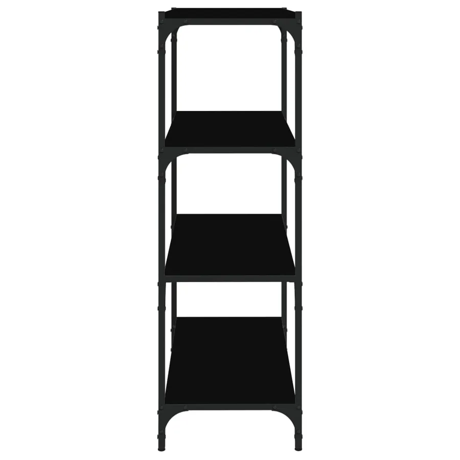 Bibliothèque Noir 60x33x100 cm Bois d'ingénierie et acier - 6