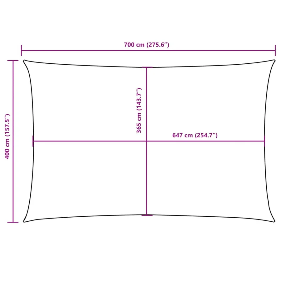 Voile de parasol tissu oxford rectangulaire 4x7 m noir - 10