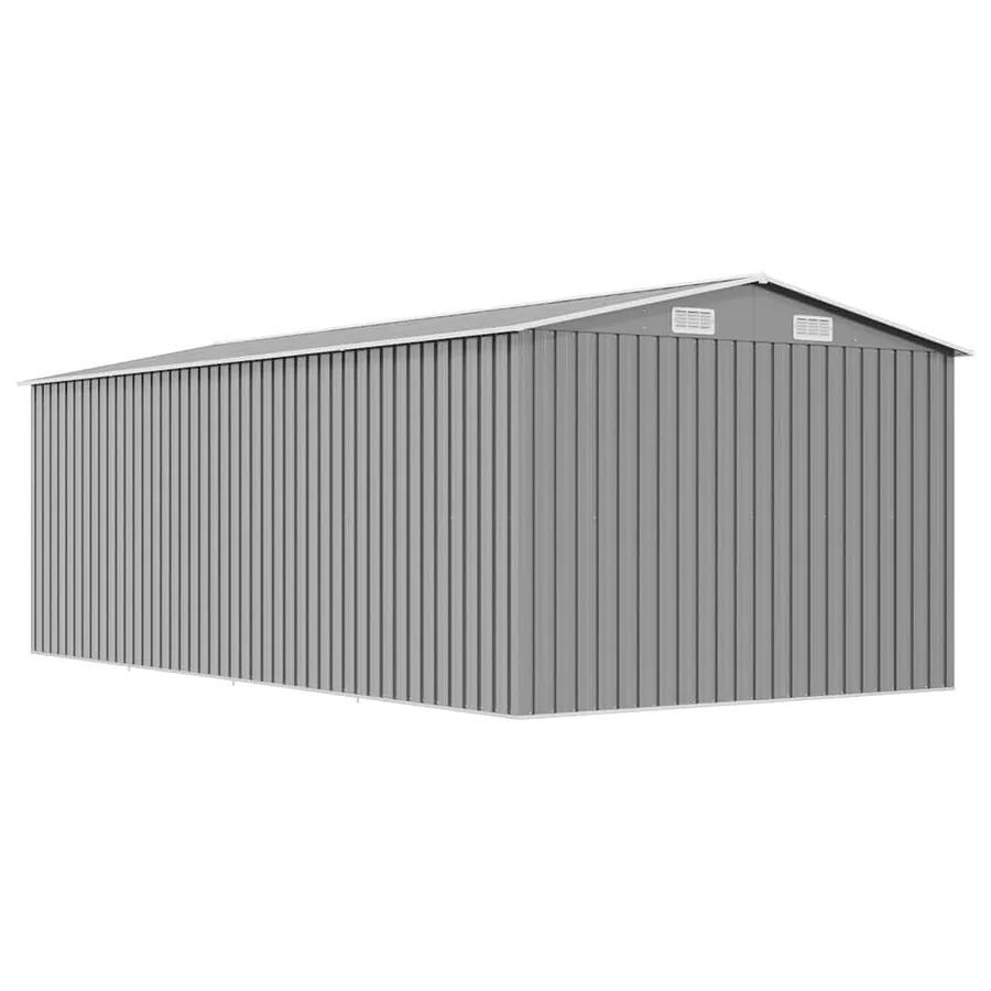 Abri de jardin 257x489x181 cm Métal Gris - 7