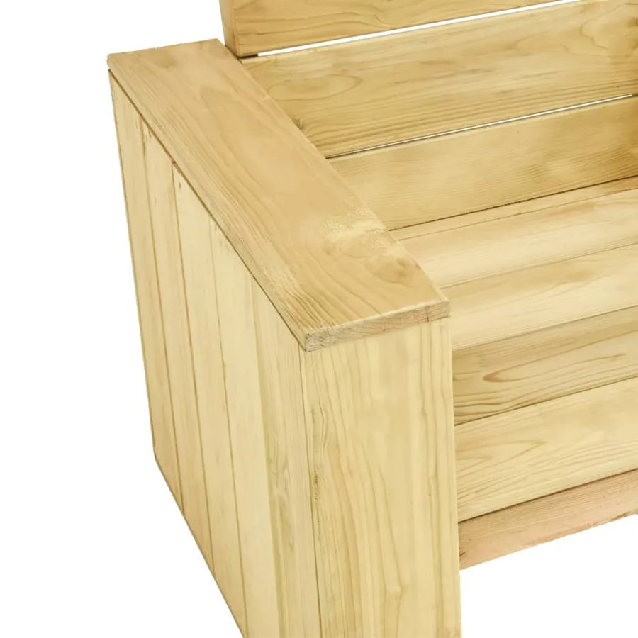 Salon de jardin 3 pcs Bois de pin imprégné - 11