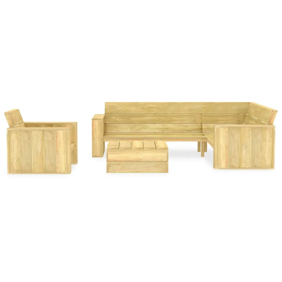 Salon de jardin 3 pcs Bois de pin imprégné - 2