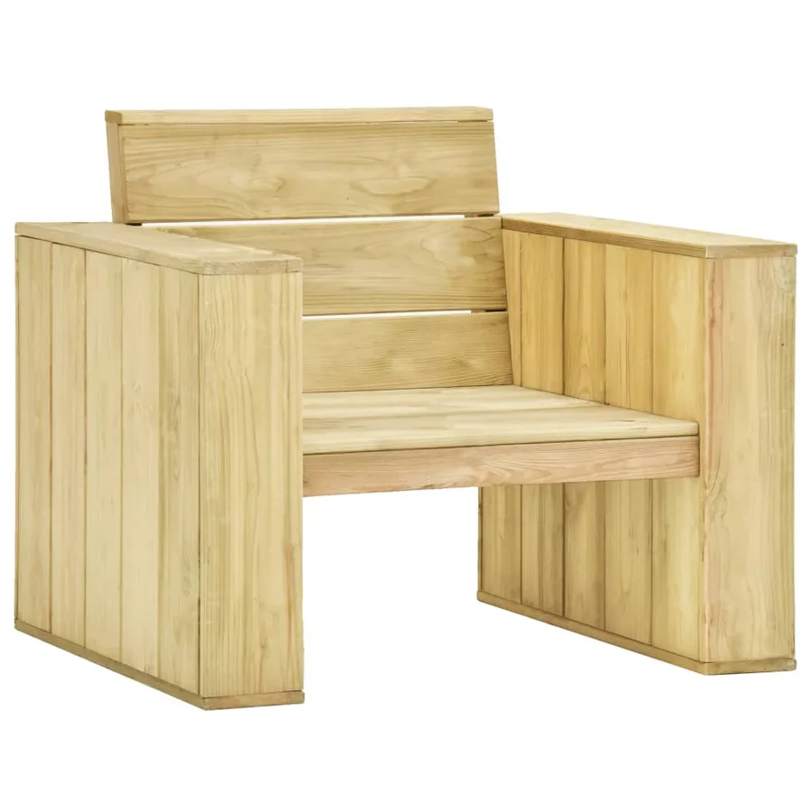 Salon de jardin 3 pcs Bois de pin imprégné - 7