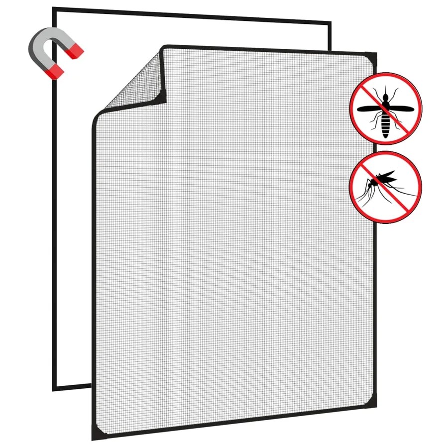 Moustiquaire magnétique pour fenêtres anthracite 100x120 cm - 4