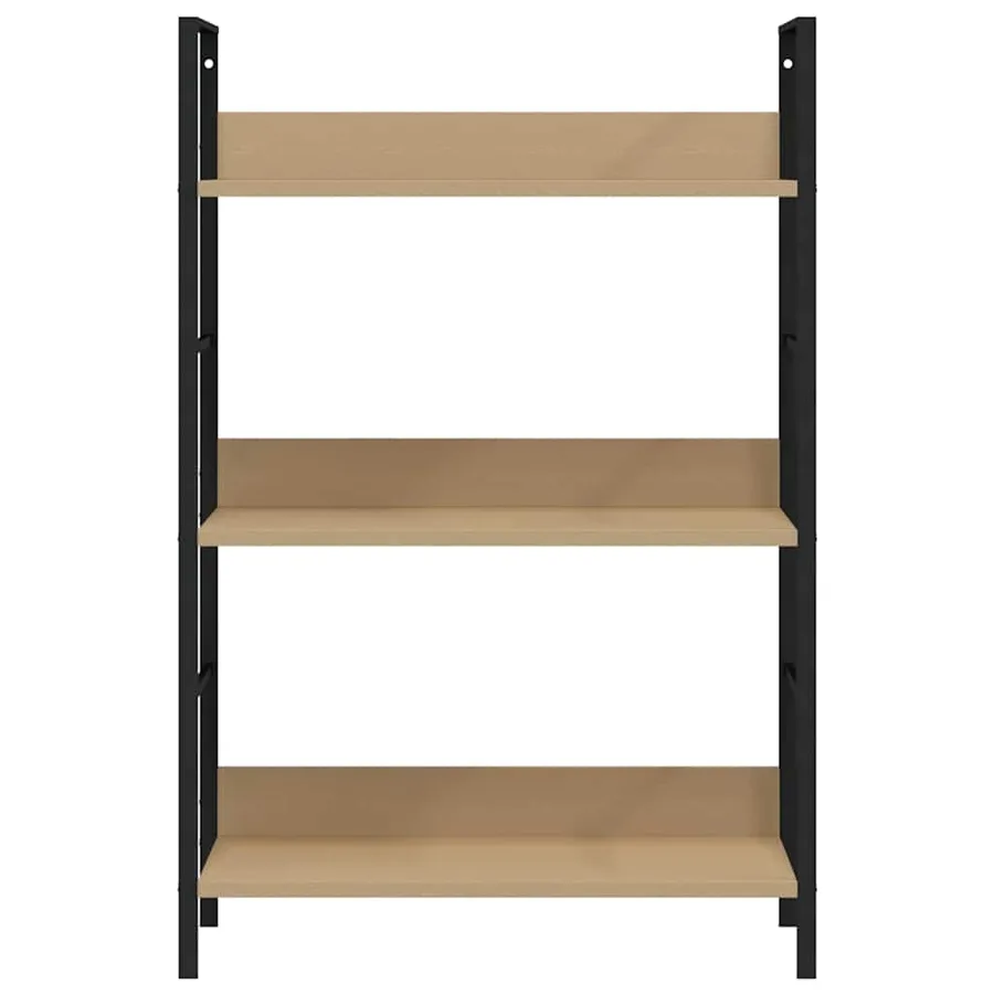 Bibliothèque à 3 niveaux chêne 60x27,6x90,5cm bois d'ingénierie - 5
