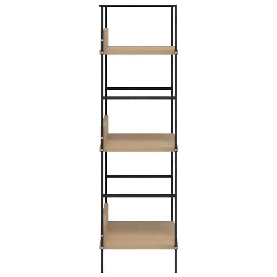 Bibliothèque à 3 niveaux chêne 60x27,6x90,5cm bois d'ingénierie - 6