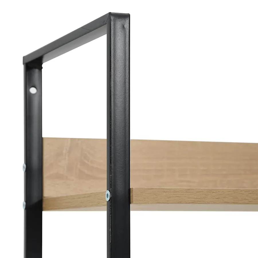Bibliothèque à 3 niveaux chêne 60x27,6x90,5cm bois d'ingénierie - 9