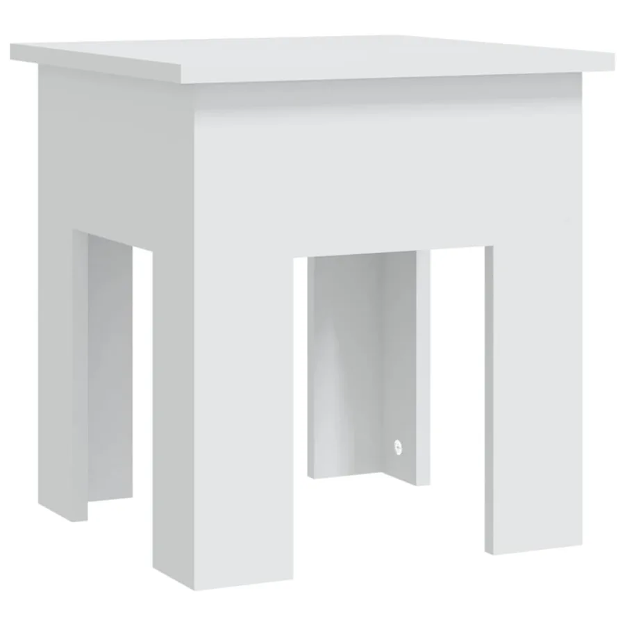 Table basse blanc 40x40x42 cm bois d'ingénierie - 2