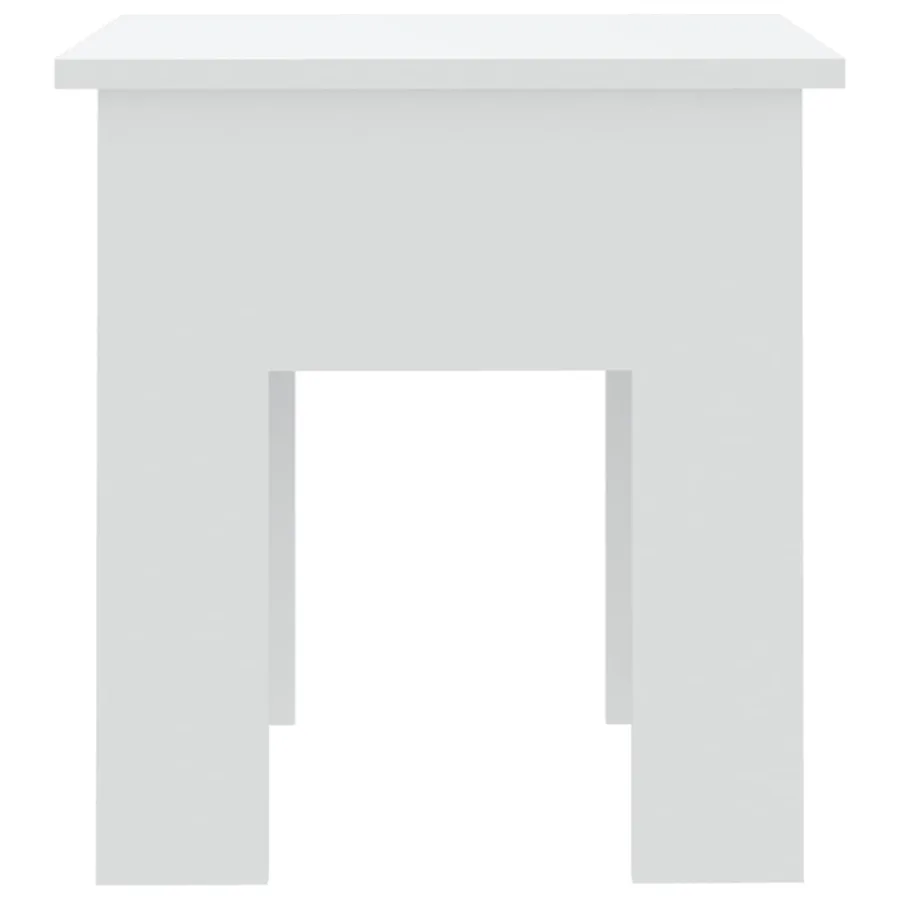 Table basse blanc 40x40x42 cm bois d'ingénierie - 5