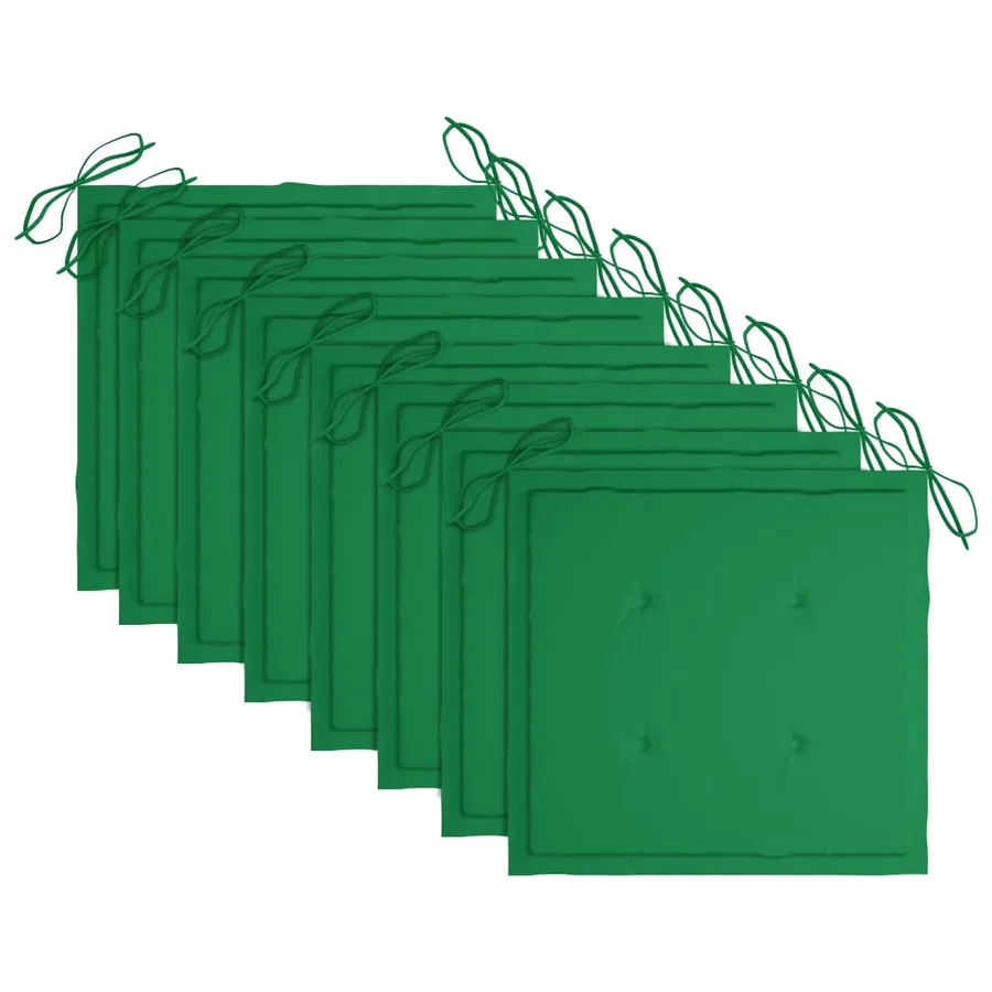 Chaises pliables de jardin avec coussins lot de 8 Teck solide - 7