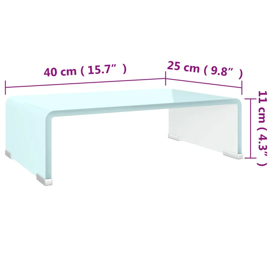 Meuble TV/Support pour moniteur 40x25x11 cm verre vert - 6