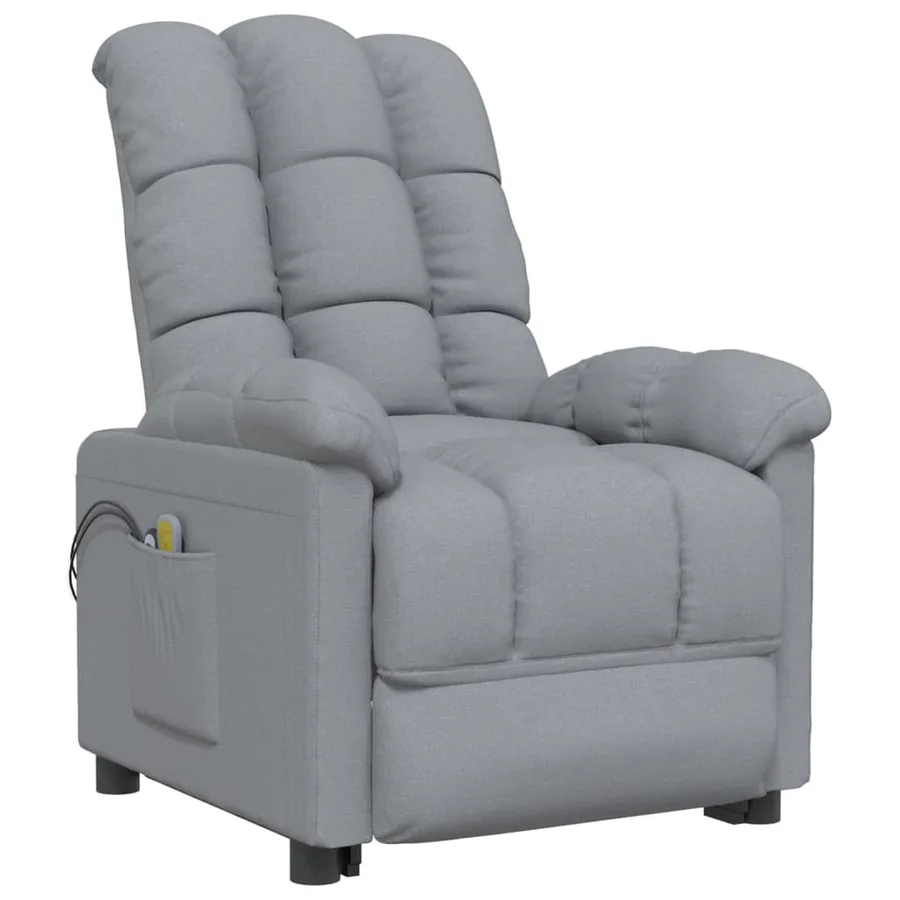Fauteuil électrique de massage Gris clair Tissu - 3