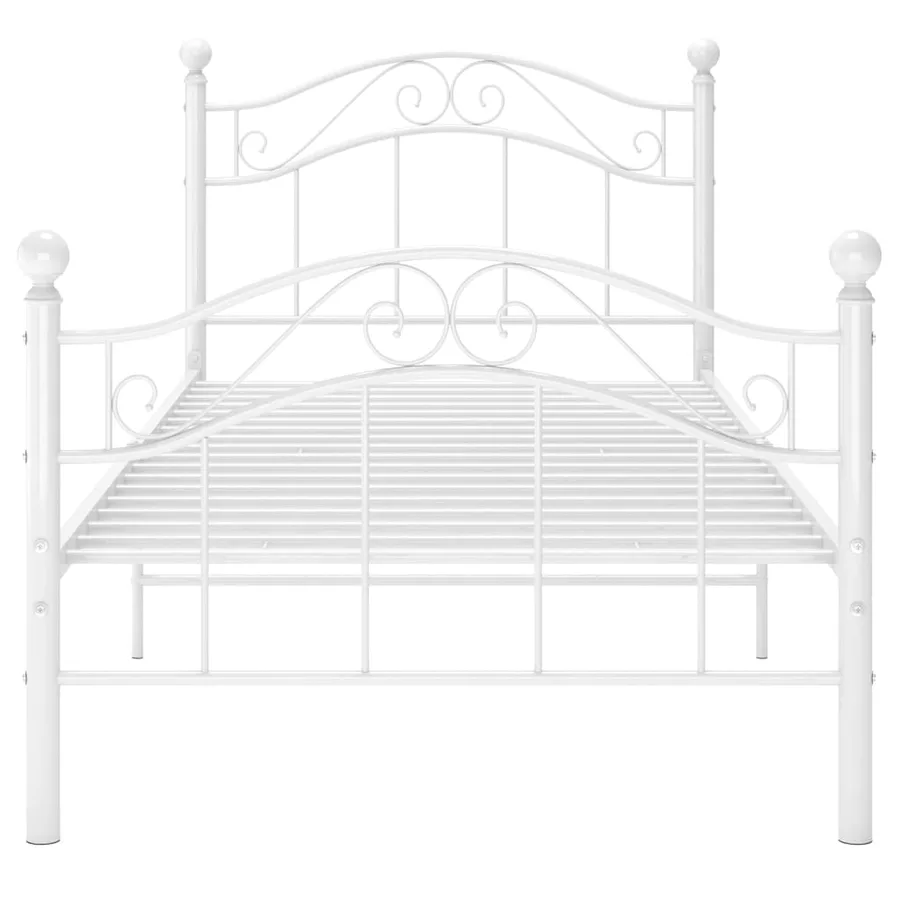 Cadre de lit sans matelas blanc métal 90x200 cm - 3