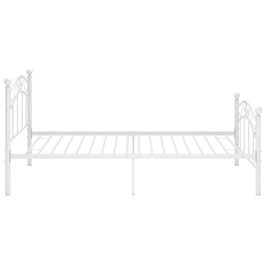 Cadre de lit sans matelas blanc métal 90x200 cm - 4