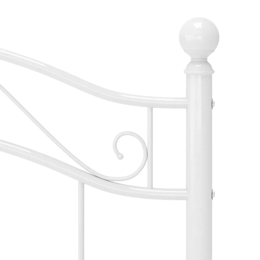 Cadre de lit sans matelas blanc métal 90x200 cm - 6