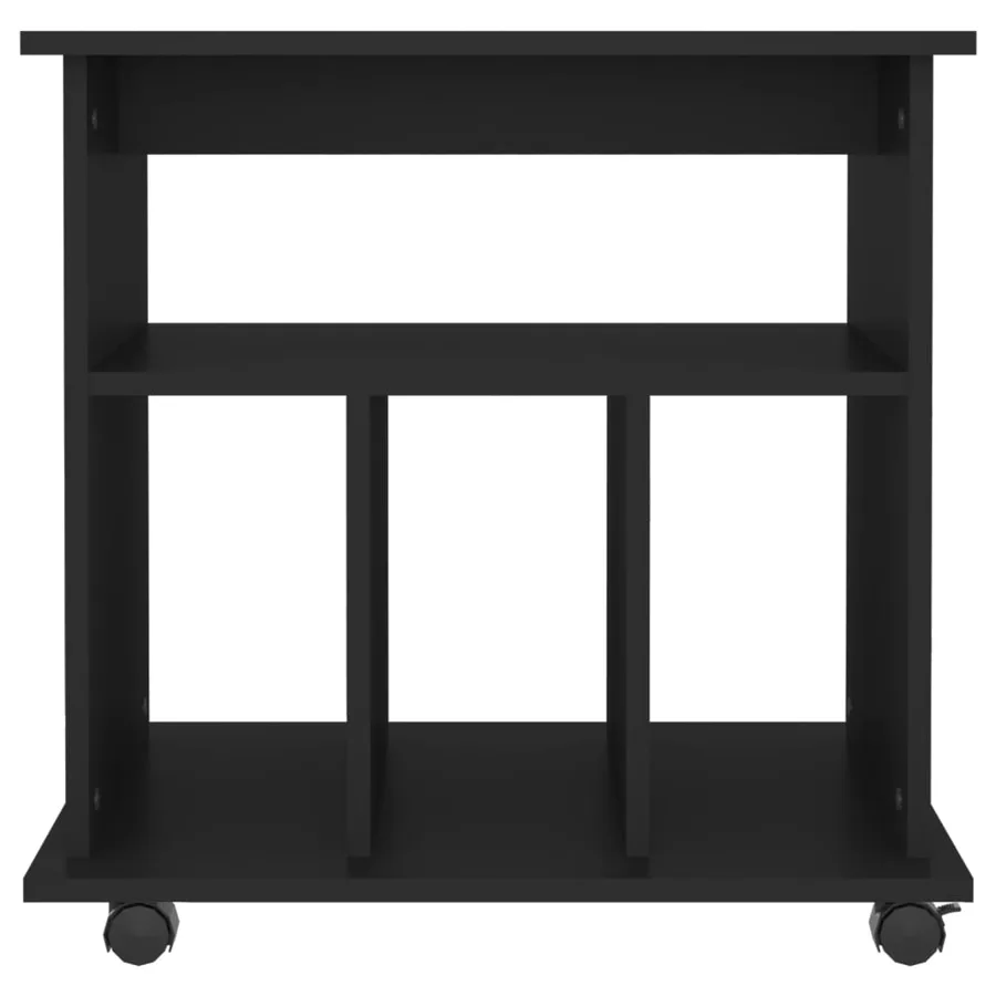 Armoire à roulettes Noir 60x45x60 cm Bois d’ingénierie - 4