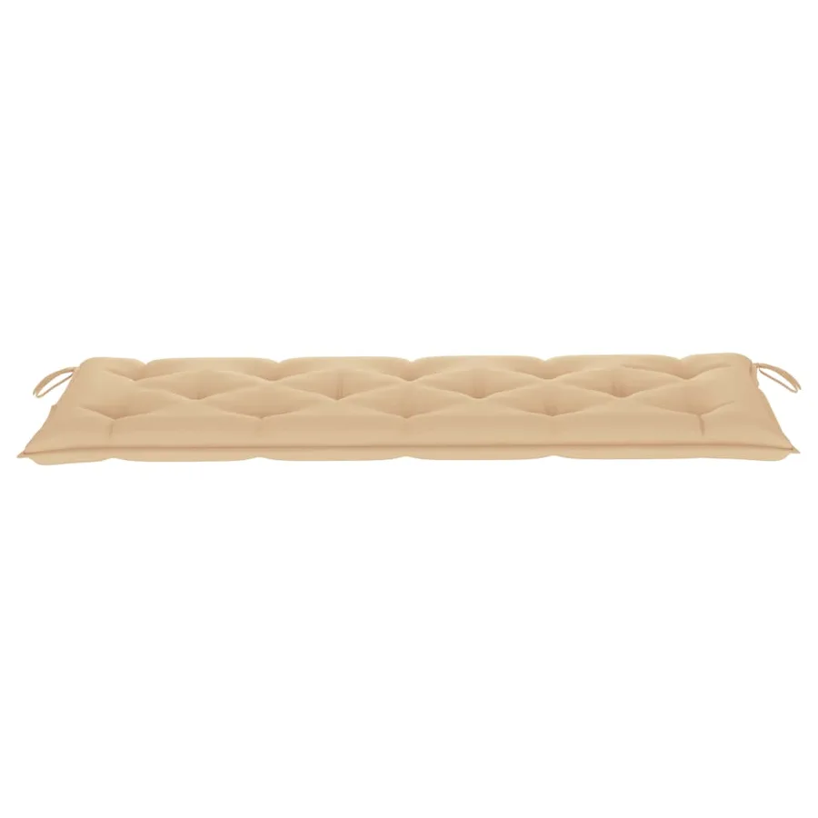 Banc de jardin empilable et coussin 159 cm Bois de teck massif - 3