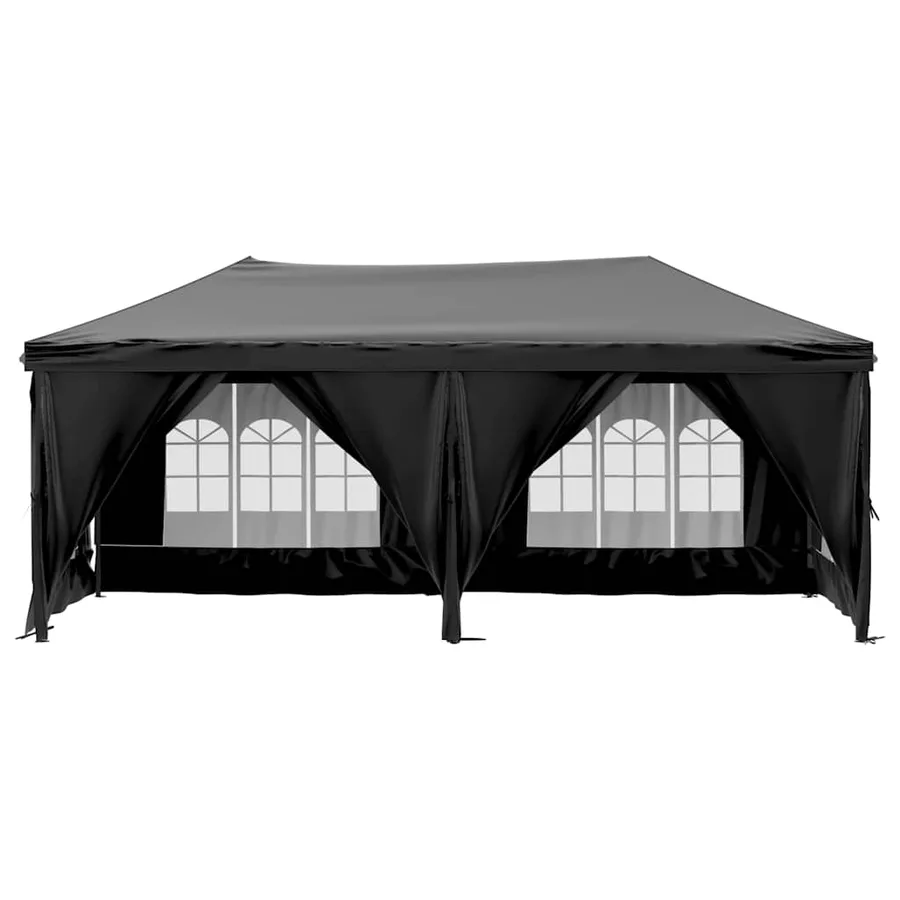 Tente de réception pliable avec parois Noir 3x6 m - 3