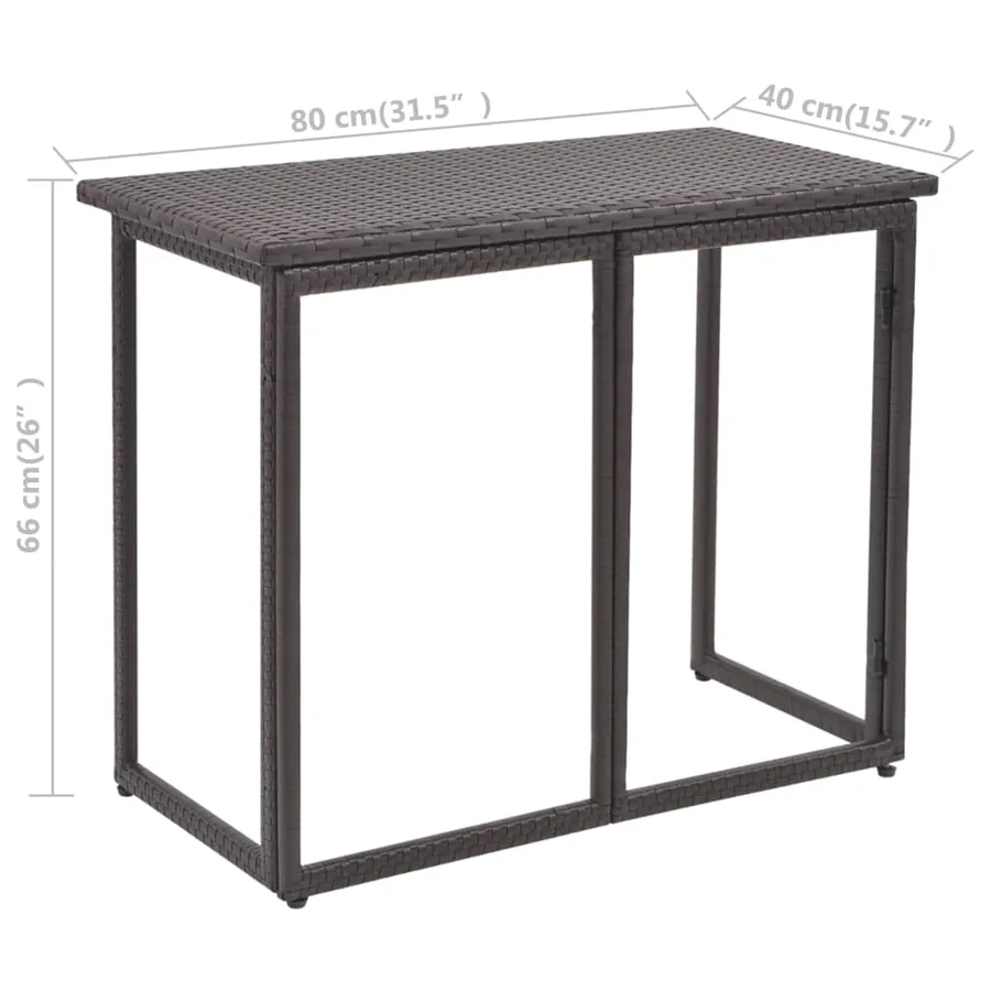 Ensemble à manger d'extérieur 5 pcs Acier Résine tressée Marron - 13