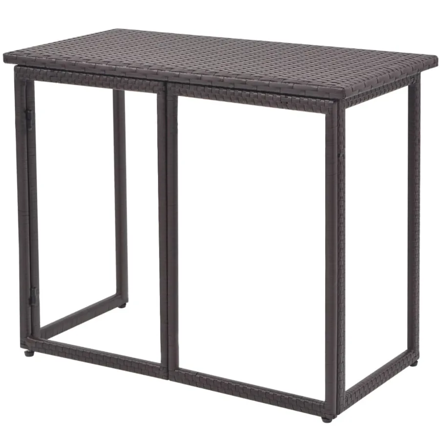 Ensemble à manger d'extérieur 5 pcs Acier Résine tressée Marron - 8