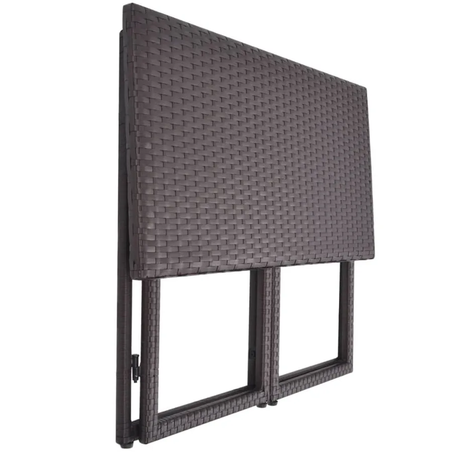 Ensemble à manger d'extérieur 5 pcs Acier Résine tressée Marron - 9