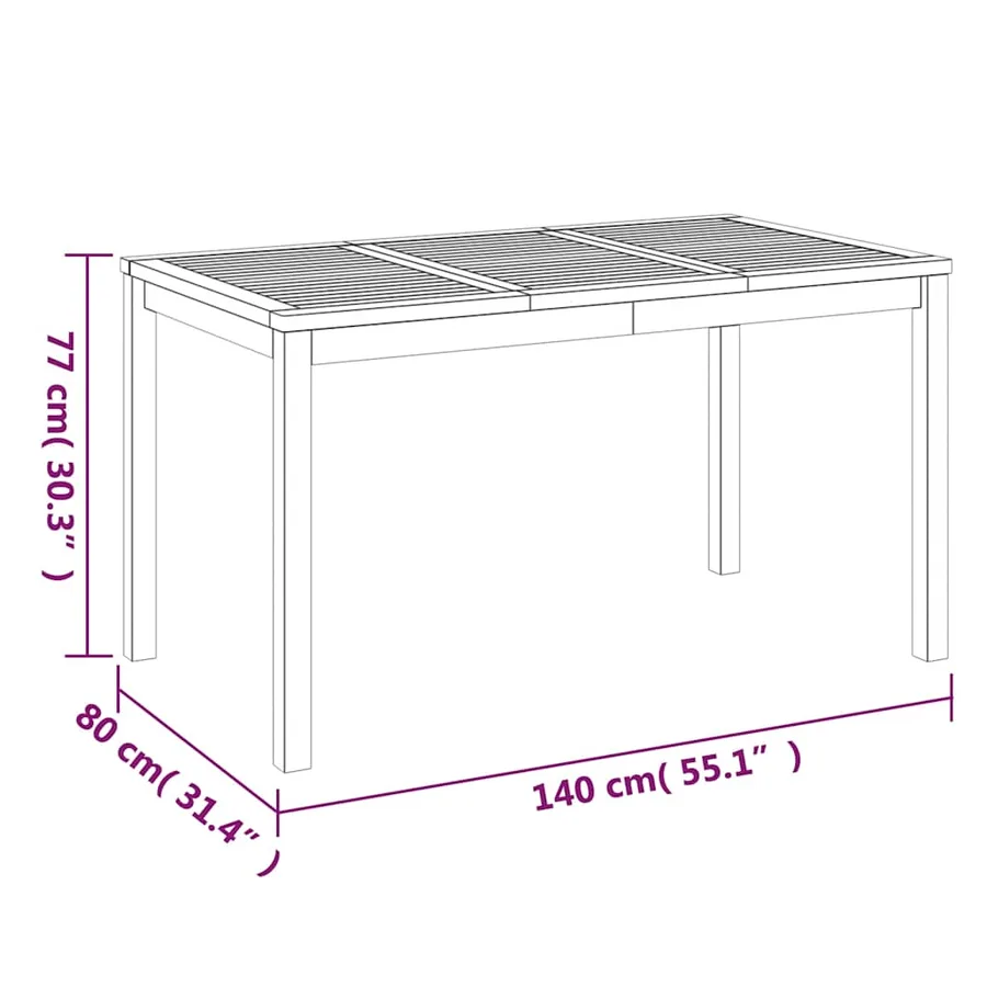 Ensemble à manger de jardin 4 pcs Bois de teck massif - 14