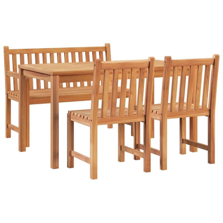 Ensemble à manger de jardin 4 pcs Bois de teck massif - 3