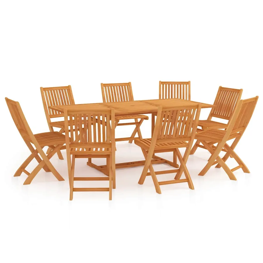 Ensemble à manger de jardin 9 pcs Bois de teck massif - 2