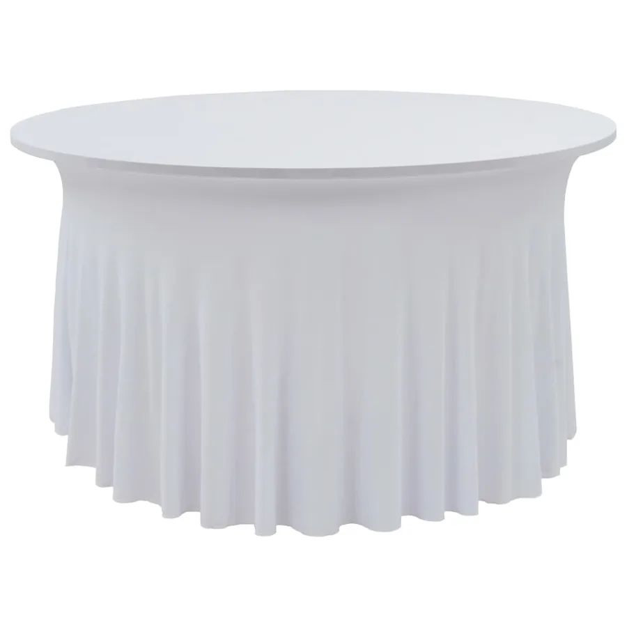Nappes élastiques de table avec jupon 2 pcs 180x74 cm Blanc